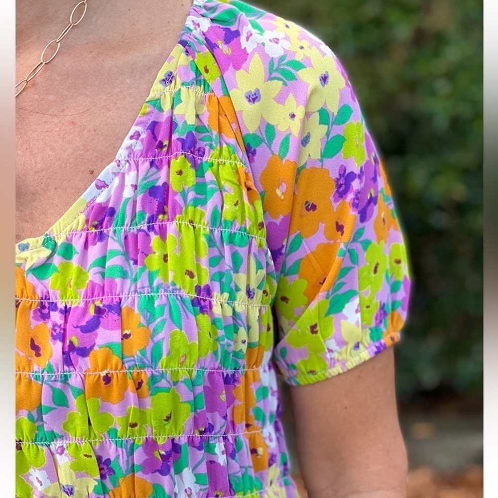 Sanctuary Gardenia V-Neck Smocked Pullover Top Sz XL - Picture 4 of 7
